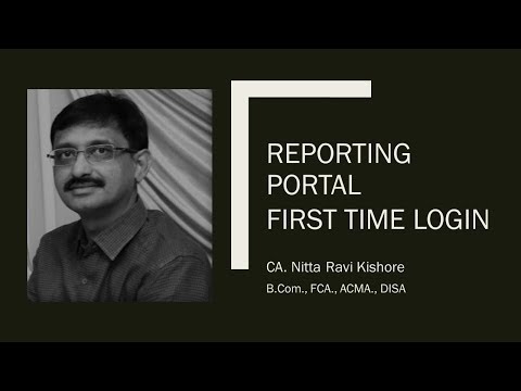 Reporting Portal - First Time Login