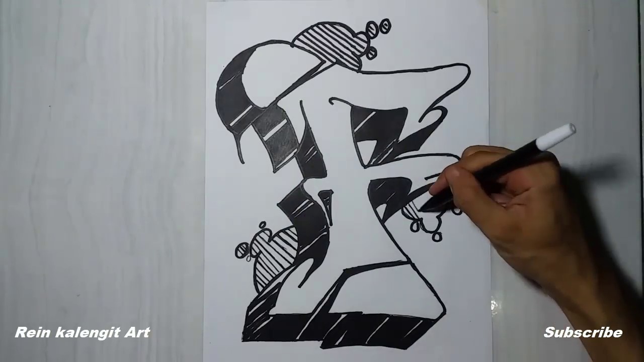 Menggambar Grafiti Huruf F Youtube