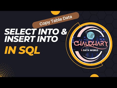 DQL - SELECT INTO & INSERT INTO in SQL || Copy Table Data in SQL
