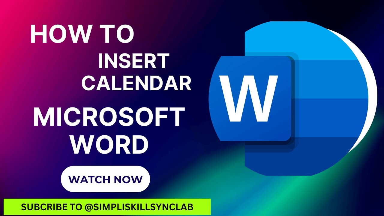 Inserting Calendar into Microsoft Word Document YouTube Inserting Calendar into Microsoft Word Document YouTube