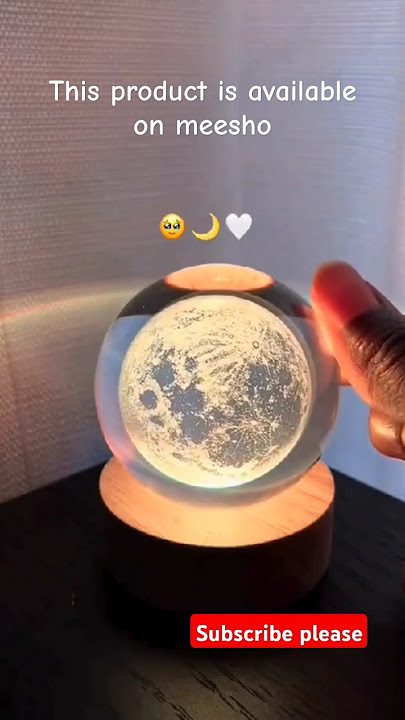 Moon lamp on meesho under 200 rupees/3d crystal 🔮 moon lamp#meesho#review#diy#shorts