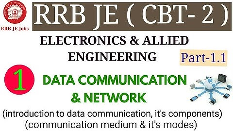 DATA COMMUNICATION & NETWORK (DATA COMMUNICATION INTRODUCTION) FOR RRB JE ELECTRONICS & ALLIED GROUP