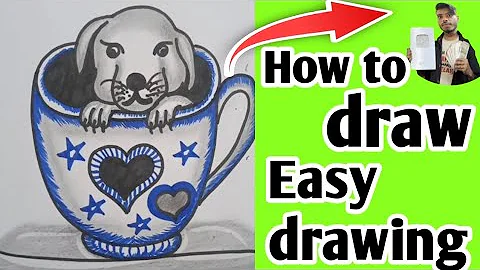 🥰How to draw easy Çok kolay sevimli köpek resmi nasıl çizilir - Yeni başlayanlar için./ Chhotiart