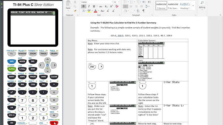 How to Find the 5 Number Summary (TI-83 or TI-84 Plus Calculator)