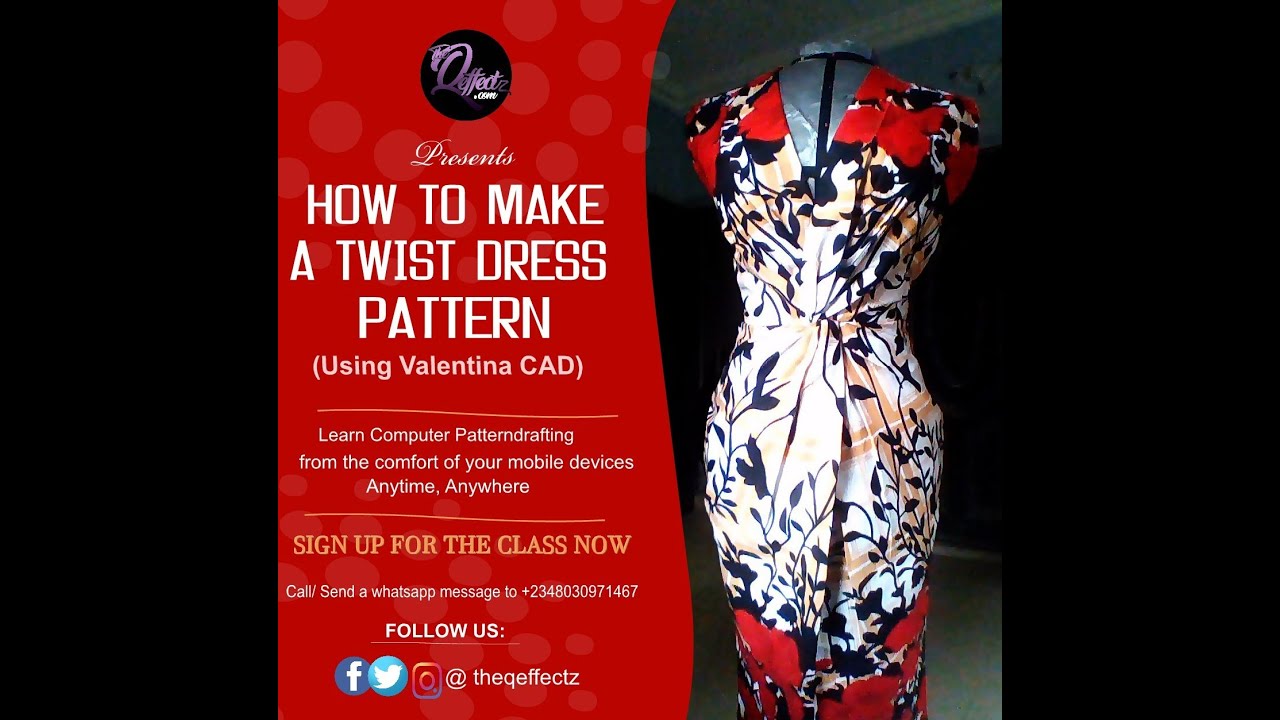 How to draft a Twist dress pattern using Valentina/ Seamly2D - YouTube