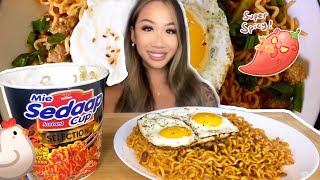 MIE SEDAAP SPICY KOREAN CHICKEN NOODLES MUKBANG EATING SHOW