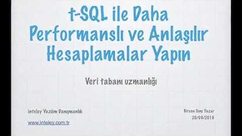 SQL Server Window Fonksiyonları ile Daha Kolay ve Hızlı Hesaplamalar Yapma