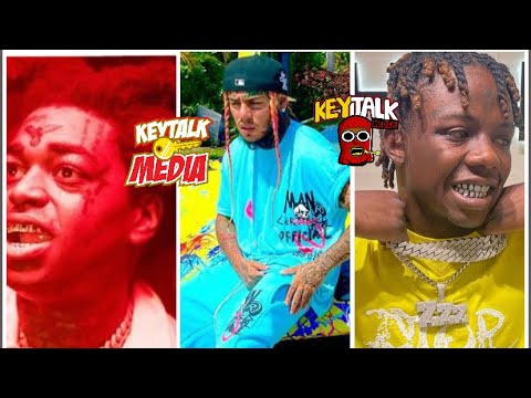 6ix9ine CAUGHT LACKING & HIT with BOTTLE, JackBoy LAUGH when Asked if he WILL GIVE Kodak Black A HUG