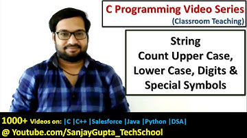 Count upper case, lower case, digits and special symbols in String in C language