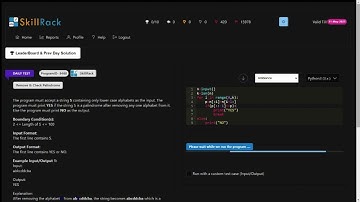 SKILLRACK | DAILY TEST | 09/09/2023 | REMOVE & CHECK PALINDROME | PROGRAM ID 9468 | PYTHON || #dt#❤️