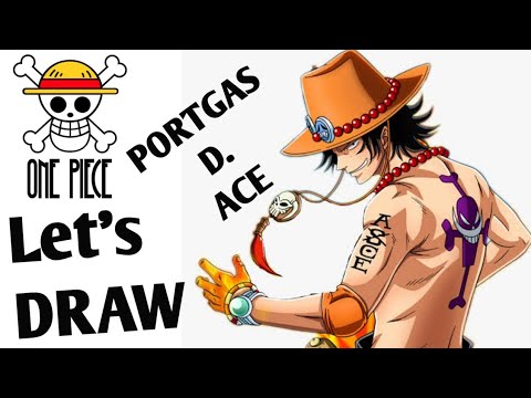 gambar character PORTGAS D ACE ONE PIECE pencil art 