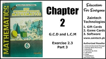 Karachi Board - Maths Class 6 - Chapter 2 - G.C.D and L.C.M - Exercise 2.3 / 3 - Urdu/Hindi