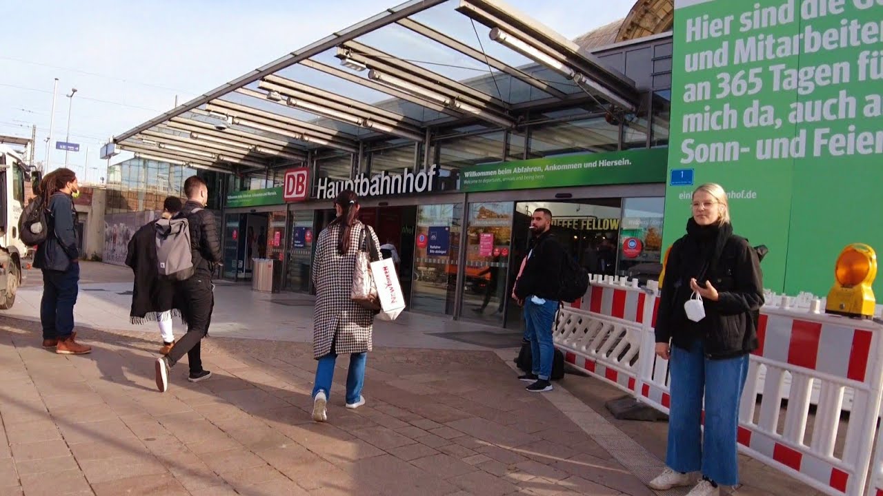 HALLE SAALE Hauptbahnhof, Germany -  Walking Tour 4K