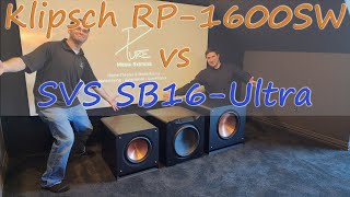 Klipsch RP1600SW vs SVS SB16Ultra Head to Head!