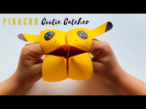 CUTE PIKACHU COOTIE CATCHER | Pokemon Fortune Teller | Pokemon Craft Ideas | Origami Pikachu Pokemon