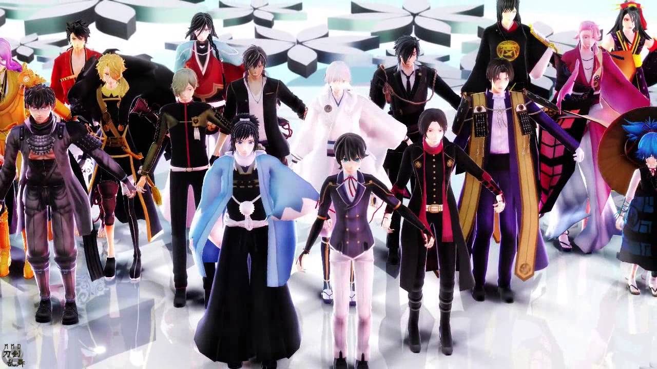 Mmd刀剣乱舞 シャララ 刀剣男士46人 Youtube