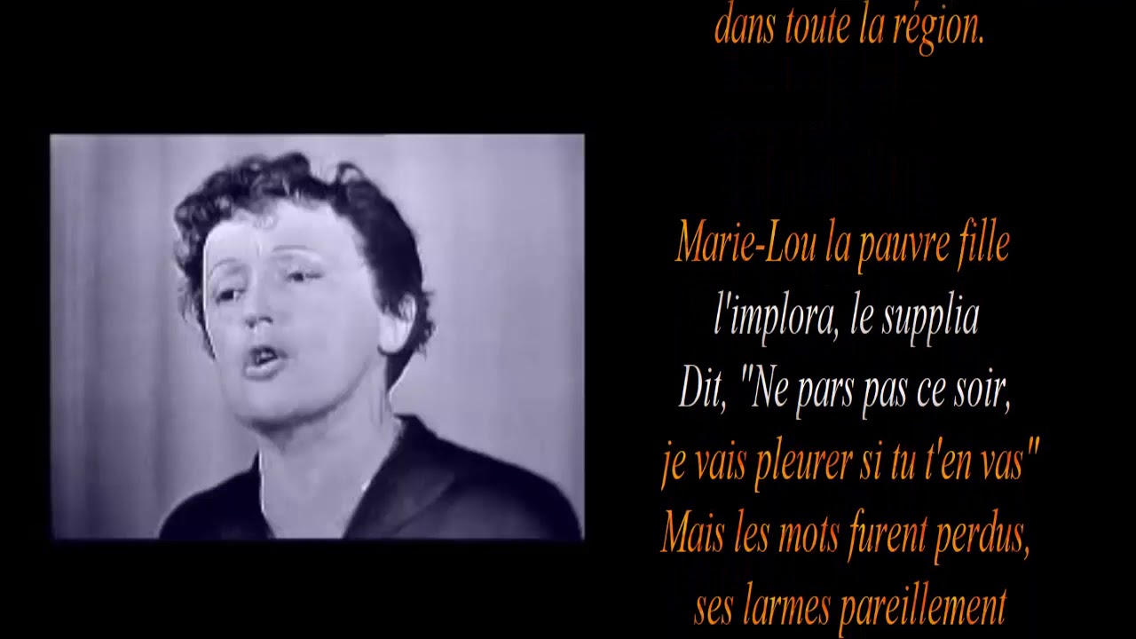 EDITH PIAF L'HOMME A LA MOTO - YouTube