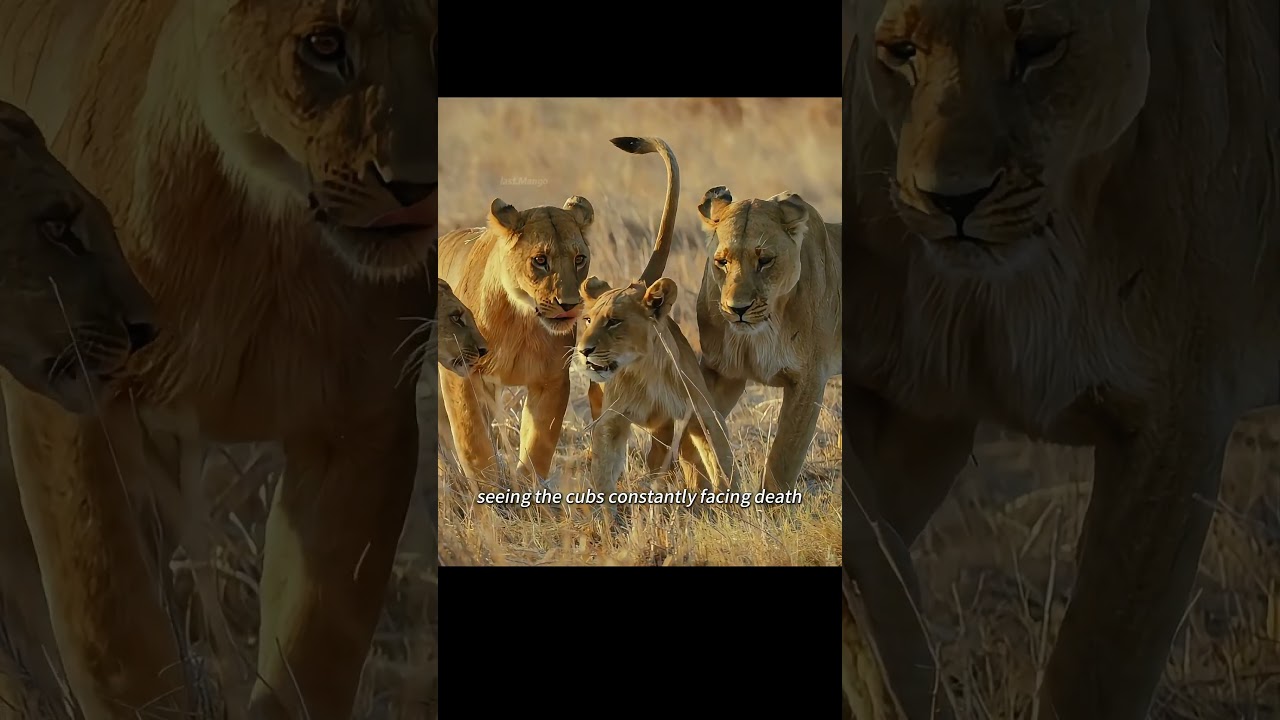 The lioness abandoned her cubs to protect them and instead courted the invading lion. 