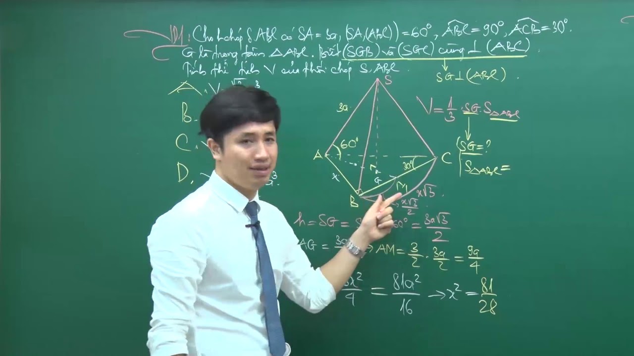 Xử lí nhanh bài toán tính thể tích khối đa diện – Lớp 12 – Thầy Nguyễn Thanh Tùng – PEN-M 2019