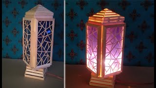 Cara membuat lampu kamar tidur dari stik es krim | DIY | stick crafts