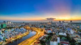 (HG-Saigon-77ss) S-Sunset Time-lapse of Saigon, Vietnam