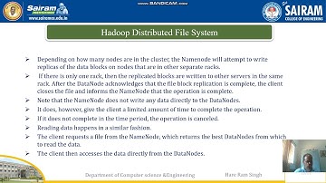 LectureVideo 15CS82 Module1 HDFS replication Hare Ram Singh