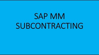 SAP MM Subcontracting Process screenshot 5