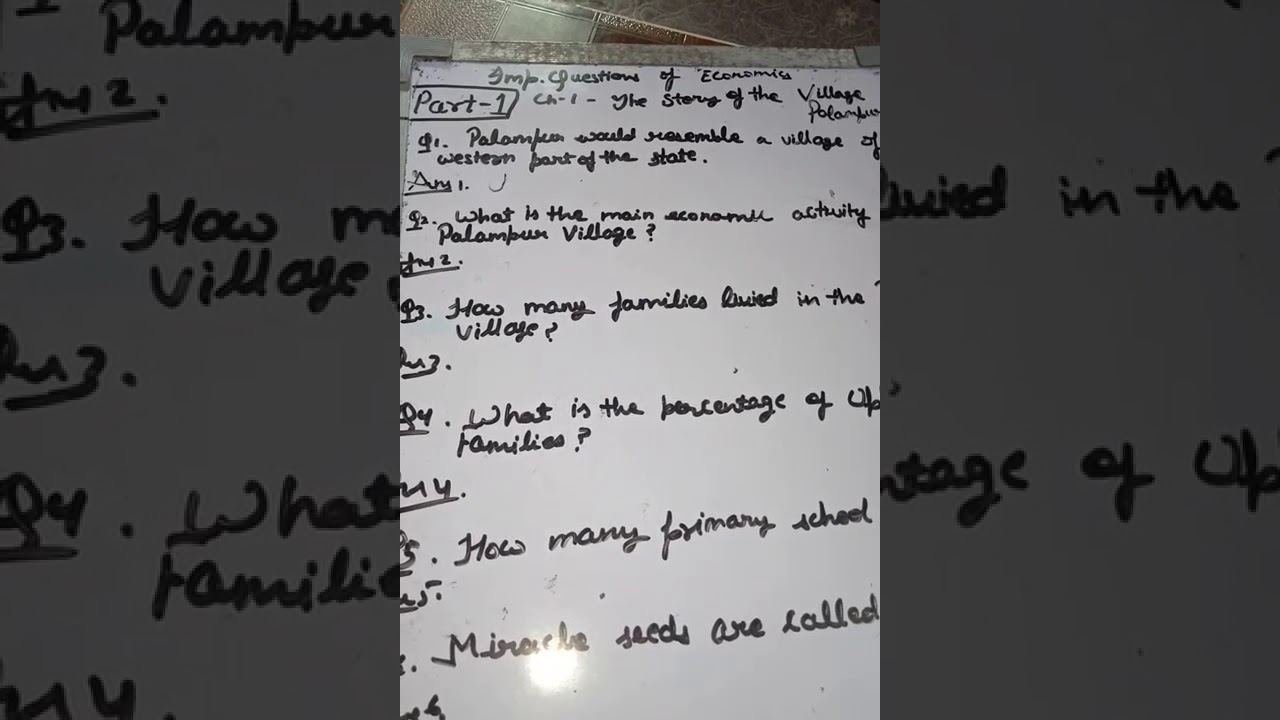 Important Question Of Class 9 NCERT Economics Ch The Story Of The 