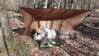 Making a small lightweight tarp for hiking, bushcraft, camping