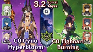 Spiral Abyss 3.2 - C0 Cyno Hyperbloom & C0 Tighnari Burning | Floor 12 Full Stars | Genshin Impact