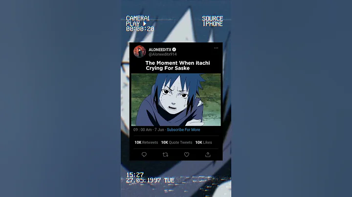 The Moment When itachi Crying For Sasuke