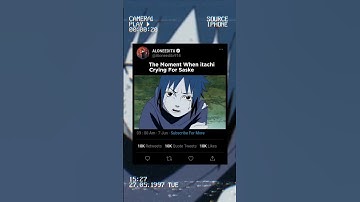 The Moment When itachi Crying For Sasuke