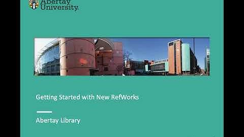 Getting started with RefWorks using RefWorks Citation Manager