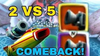 Battle Bay  😈 |  2 VS 5 | COMEBACK! Carronade's OP! screenshot 3