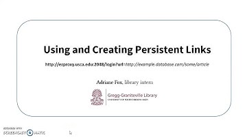 Using and Creating Persistent Links