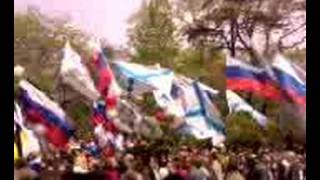 Севастополь. парад Победы - 2008. Российские флаги.