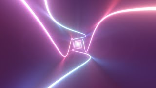 Flying Inside Square Tunnel Illuminated By Ultraviolet Glowing Neon 4K VJ Loop Motion Background