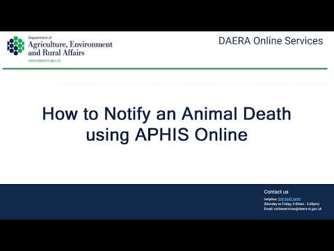 How to Notify an Animal Death using APHIS online