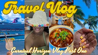 TRAVEL VLOG🛳️: Carnival Horizon Cruise Vlog 2024 | PT. 1 (mini ship tour, two fun days at sea)