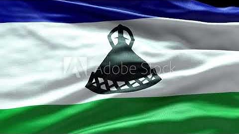 4k render Lesotho Flag video waving in wind Lesotho Flag Wave Loop waving in wind Lesotho Flag