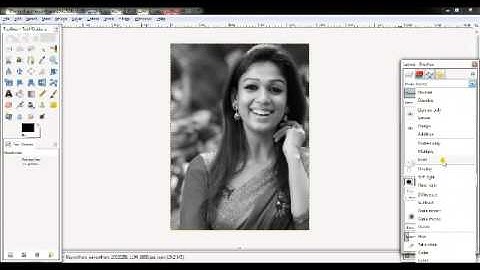 Intense Black and White nayanthara-Tutorial Gimp 2.8