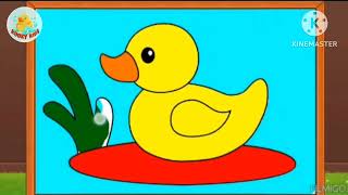 Coloring duck&worm | تلوين بطة و دودة