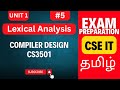 Lexical Analysis Explained | Compiler Design CS3501 Unit 1 | Anna University Exam Preparation