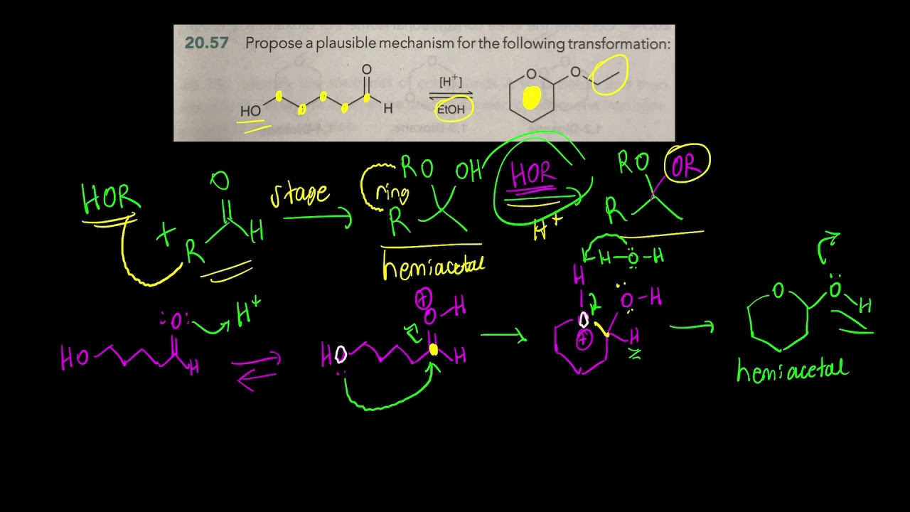 Cyclic Acetal Mechanism [ORGANIC CHEMISTRY] Klein Problem 20.57