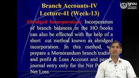IGNOU Live Session on Branch Accounts-4 for ECO-14, B.Com Students