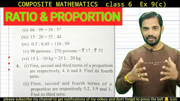 ratio and proportion  class 6 ex.9(c) composite mathematics #compositemaths