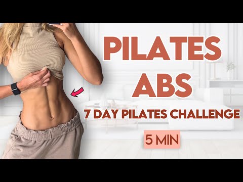 5 min Pilates Tight Flat Stomach (Abs Burn) | At Home Workout