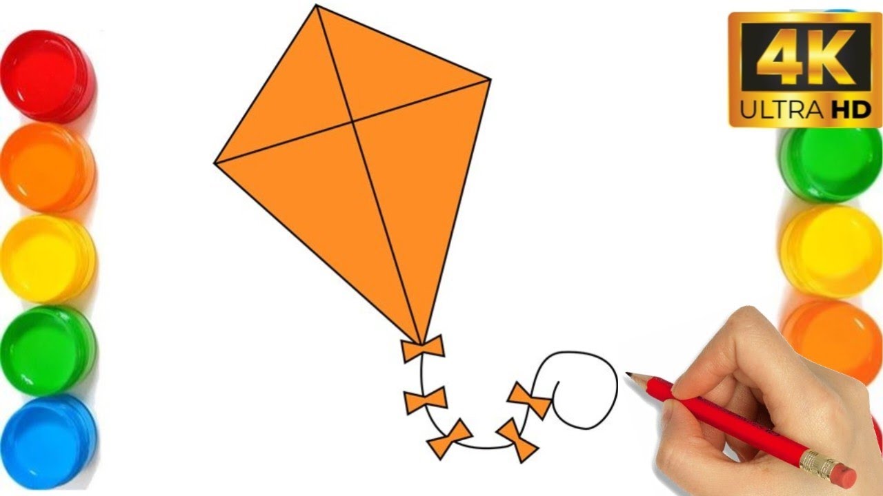 Kite Drawing Easy | How to Draw Kite |patang ka chitr|ad art tv 