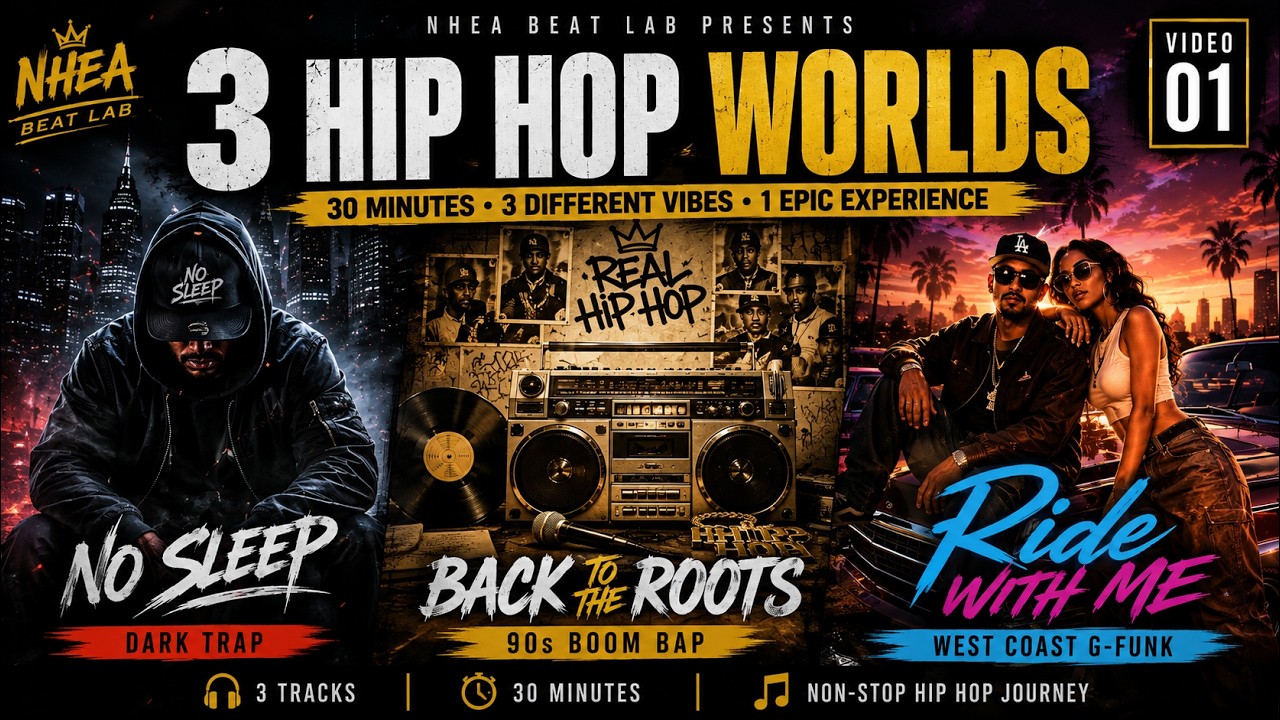 3 DIFFERENT HIP HOP WORLDS 🔥 | 30 Min Dark Trap, Boom Bap & G