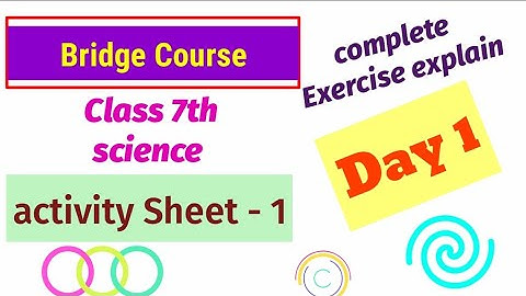 7th | Science | Bridge Course | Activity sheet 1| Semi English medium |